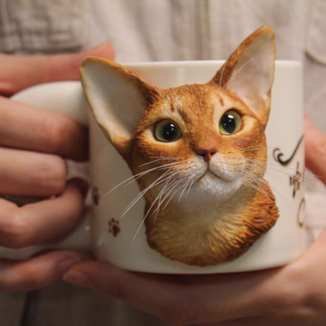 Custom Handmade 3D Clay Pet Portrait Mug
