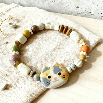Custom Pet Clay Charm Beaded Bracelet
