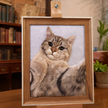 Custom 2D Wool Felt Pet Portrait – Framed Handmade Artwork